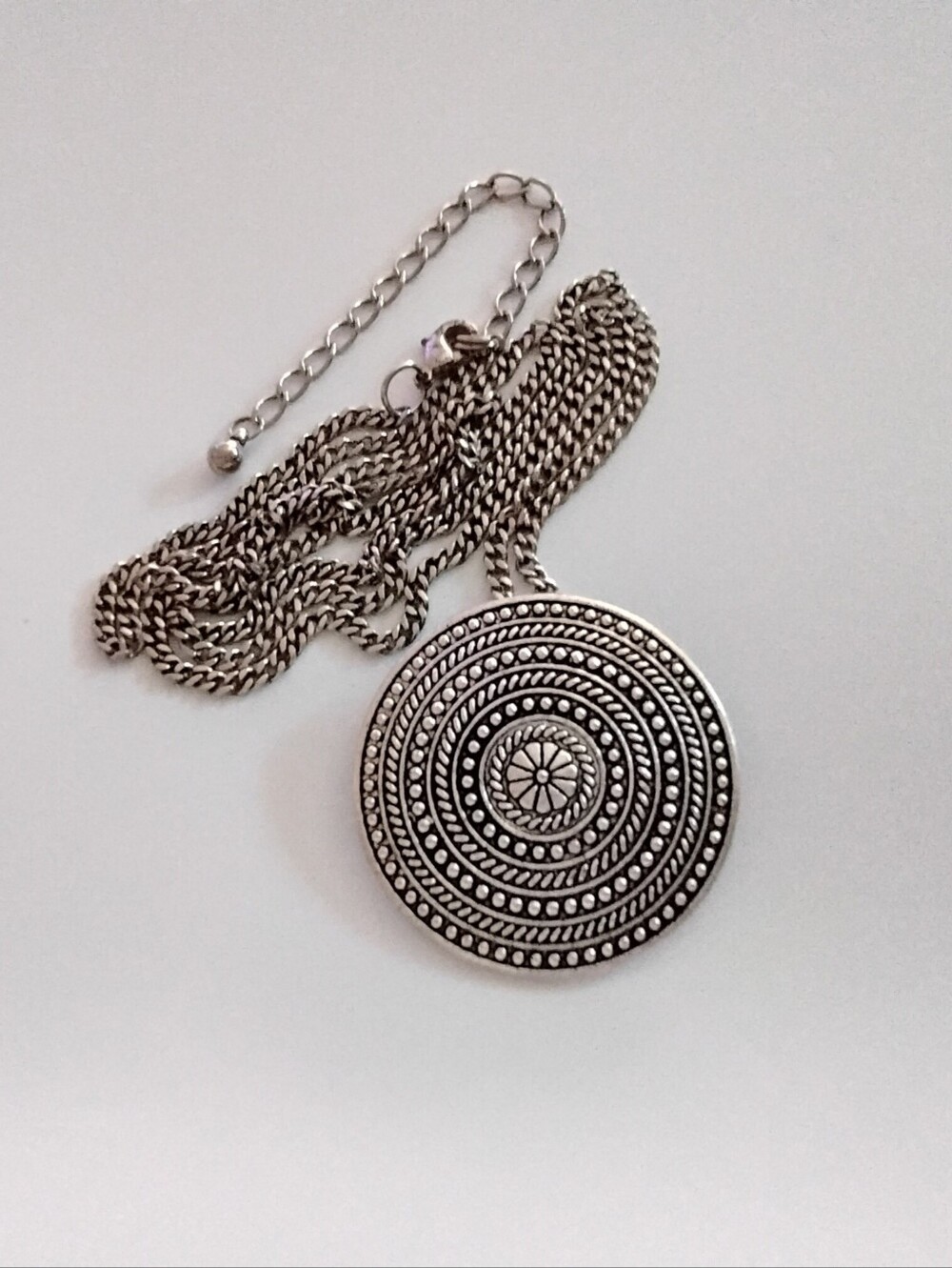 Silver Circular Boho Pendant Necklace - Women Jewelry